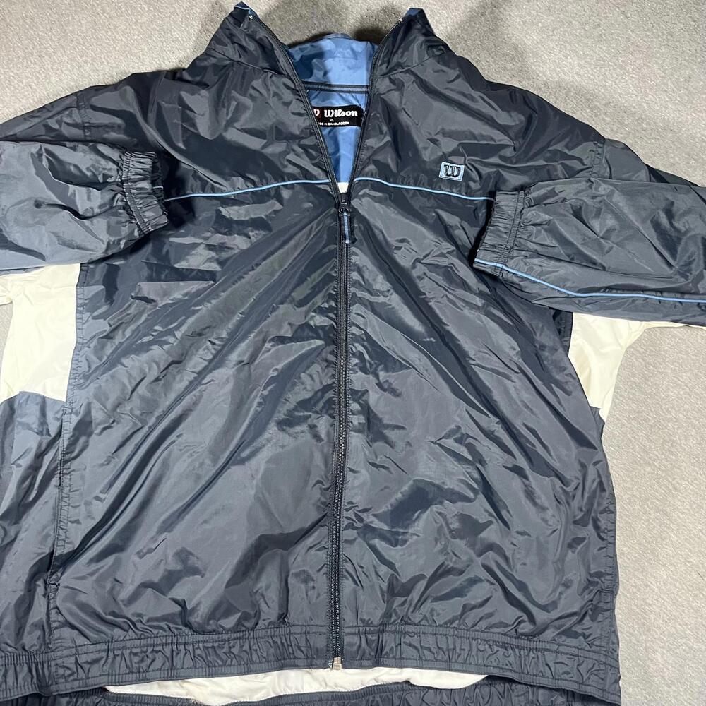 Wilson Men's Golf Windbreaker Jacket XL Black with Blue Trim Mens size XL
